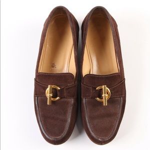 Hermès 1994 Suede Loafers in Mocha Vintage Size 36